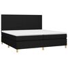 vidaXL Sommier &agrave; lattes de lit avec matelas Noir 200x200 cm Tissu