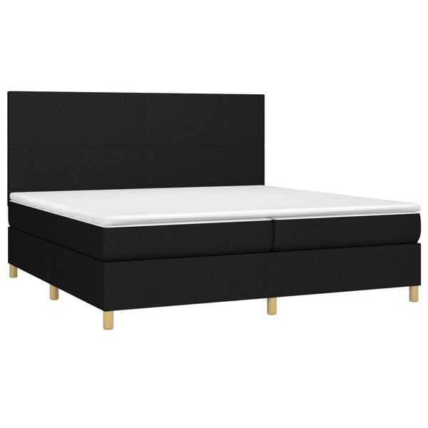 vidaXL Sommier &agrave; lattes de lit avec matelas Noir 200x200 cm Tissu