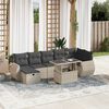 vidaXL Salon de jardin 8 pcs avec coussins gris clair r&eacute;sine tress&eacute;e