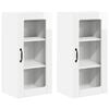vidaXL Cabinet en verre mural PORTO 2 pc Blanc brillant