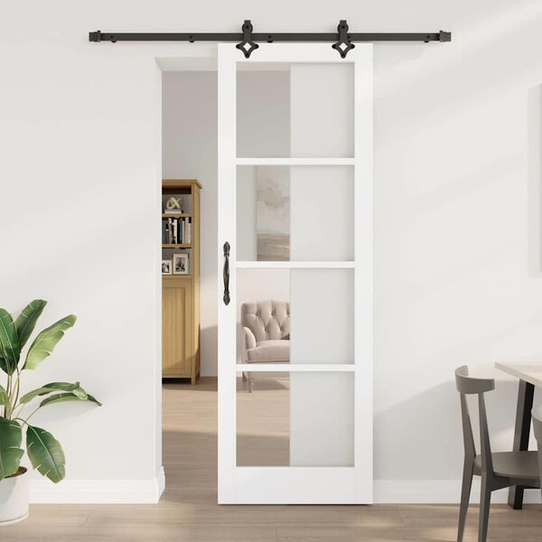 vidaXL Porte coulissante ORKDAL Blanc et Noir 78 x 232 cm