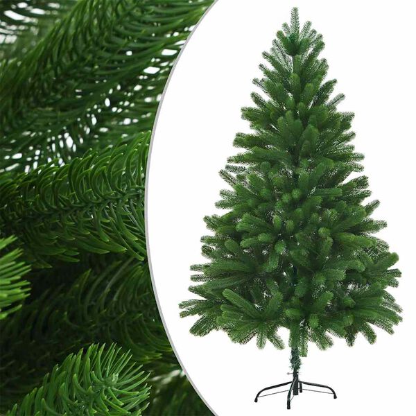 vidaXL Arbre de No&euml;l artificiel pr&eacute;-&eacute;clair&eacute; et boules 210 cm vert