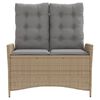 vidaXL Banc inclinable de jardin avec coussins beige résine tressée