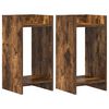 vidaXL Support de Plante avec &eacute;tag&egrave;re 2 pcs Ch&ecirc;ne Fum&eacute; 30 x 30 x 60 cm
