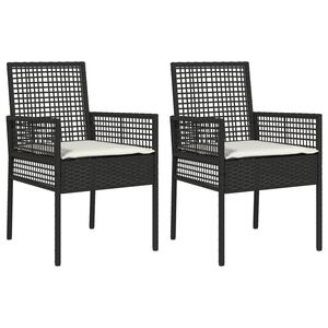 vidaXL Chaise de jardin 2 pcs Noir 55 x 53 x 85 cm polyrotin