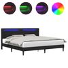 vidaXL Cadre de lit avec bandes LED Noir 180 x 200 cm Simili cuir