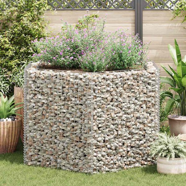 vidaXL Lit sur&eacute;lev&eacute; &agrave; gabion hexagonale 160x140x100 cm