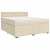 vidaXL Lit boxspring avec matelas Cr&egrave;me 140 x 200 cm Tissu