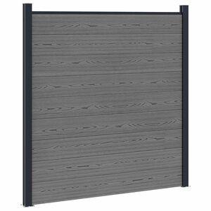 vidaXL Ensemble de Cl&ocirc;ture 180 x 186 cm WPC et Aluminium Gris