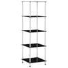 vidaXL &Eacute;tag&egrave;re 5 niveaux Noir 40x40x130 cm Verre tremp&eacute;