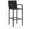 vidaXL Ensemble de bar de jardin 5 pcs Noir