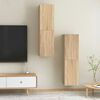 vidaXL Meubles TV 2 pcs Ch&ecirc;ne sonoma 30,5x30x110 cm Bois d&rsquo;ing&eacute;nierie