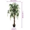 vidaXL Glycine artificielle 1470 feuilles 200 cm vert et blanc