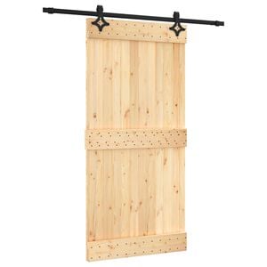 vidaXL Porte coulissante 100 x 210 cm Bois de pin massif (non trait&eacute;)