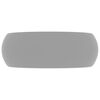 vidaXL Lavabo rond de luxe Gris clair mat 40x15 cm Céramique