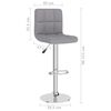 vidaXL Tabouret de bar Gris clair Tissu