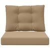 vidaXL Coussin de canap&eacute; d'ext&eacute;rieur 2 pcs Taupe Polyester