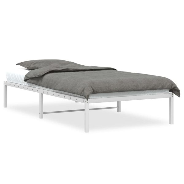 vidaXL Cadre de lit m&eacute;tal sans matelas blanc 100x190 cm