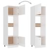 vidaXL Meuble micro-ondes "Lyon" Blanc brillant 60 x 57 x 207 cm Bois d'ing&eacute;nierie