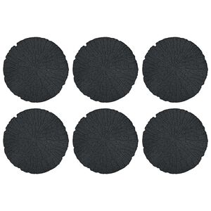 vidaXL Dalle de jardin 6 pi&egrave;ces Noir &Oslash; 45 x 1,8 cm Caoutchouc