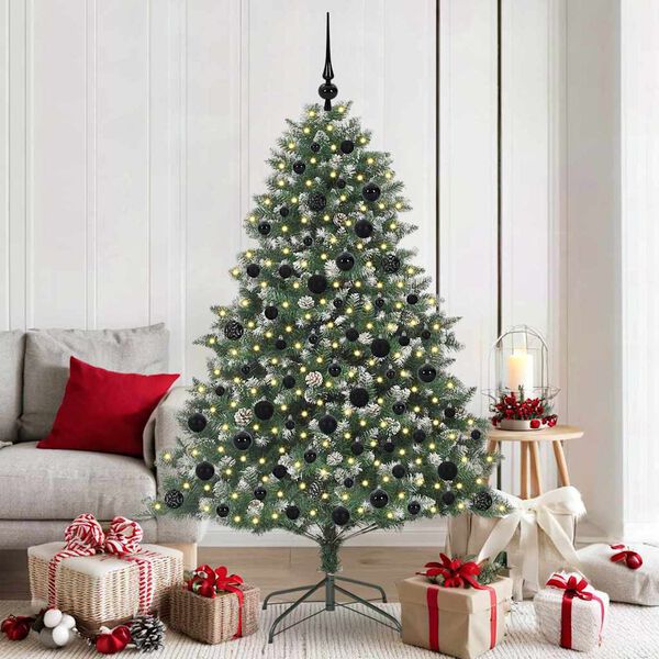 vidaXL Sapin de Noël artificiel avec 300 LED Vert 126 x 126 x 180 cm