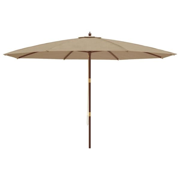 vidaXL Parasol de jardin avec m&acirc;t en bois taupe 400x273 cm