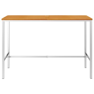 vidaXL Table de bar 160x60x105 cm Bois d'acacia solide et inox