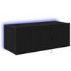 vidaXL Meuble TV mural 80 x 35 x 31 cm Ch&ecirc;ne noir Bois d'ing&eacute;nierie