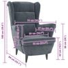 vidaXL Fauteuil gris foncé velours