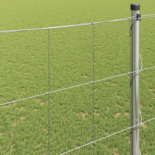 vidaXL Clôture de prairie Gris 1.5 x 10 m Acier