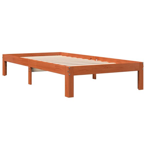 vidaXL Cadre de lit sans matelas cire marron 90x200 cm bois pin massif