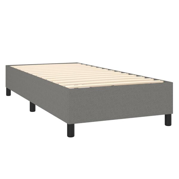 vidaXL Sommier &agrave; lattes de lit avec matelas Gris fonc&eacute; 100x200cm Tissu
