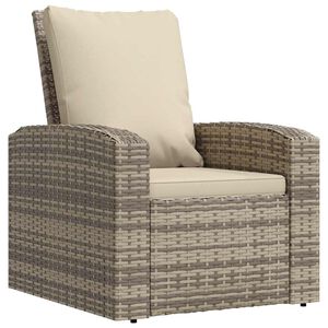 vidaXL Fauteuil inclinable de jardin avec coussins marron clair rotin