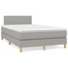 vidaXL Sommier &agrave; lattes de lit matelas LED gris clair 120x190 cm tissu