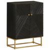 vidaXL Buffet noir 55x30x76 cm bois massif de manguier et fer
