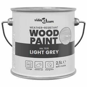 vidaXL Peinture pour bois Gris 2,5 L Impression murale