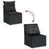 vidaXL Chaise de jardin sans accoudoirs avec coussins en polyrotin noir