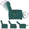 vidaXL Fauteuil inclinable de massage électrique Vert foncé Tissu