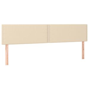 vidaXL T&ecirc;tes de lit Cr&egrave;me 200x5x78/88 cm Tissu