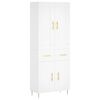 vidaXL Buffet haut Blanc 69,5x34x180 cm Bois d'ing&eacute;nierie
