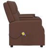 vidaXL Fauteuil de massage inclinable 2 places marron similicuir