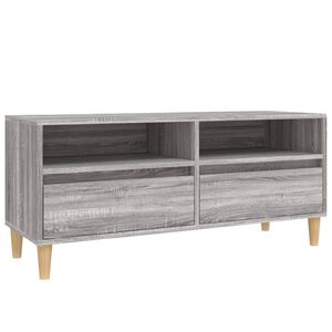 vidaXL Meuble TV sonoma gris 100x34,5x44,5 cm bois d'ing&eacute;nierie