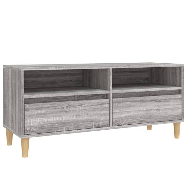 vidaXL Meuble TV sonoma gris 100x34,5x44,5 cm bois d'ing&eacute;nierie