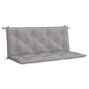 vidaXL Coussin de banc de jardin gris 120x(50+50)x7 cm tissu oxford