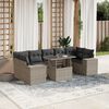 vidaXL Salon de jardin 8 pcs avec coussins gris clair r&eacute;sine tress&eacute;e