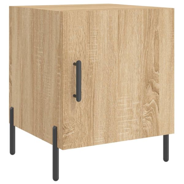 vidaXL Table de chevet ch&ecirc;ne sonoma 40x40x50 cm bois d&rsquo;ing&eacute;nierie