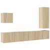 vidaXL Unit&eacute;s murales TV 5 pcs ch&ecirc;ne sonoma bois d'ing&eacute;nierie