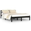 vidaXL Cadre de lit Bois de pin massif 140x200 cm Noir