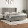 vidaXL Sommier &agrave; lattes de lit et matelas Gris clair 160x200cm Velours