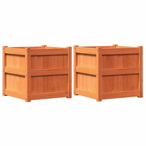 vidaXL Jardini&egrave;res 2 pcs cire marron bois de pin massif